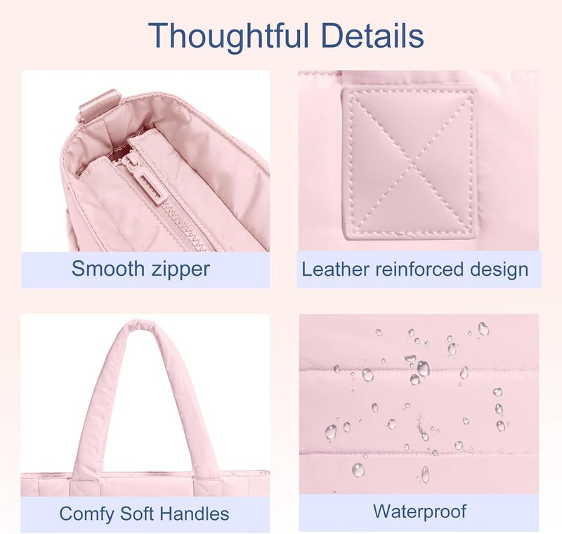 GASSDA Tote Bag for Women Puffer Tote Bag Large Nurse Bags Shoulder Handbag with Zipper for Work Travel - Image 5
